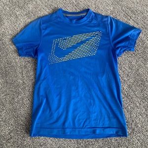 Boys, medium blue Nike dry fit tee